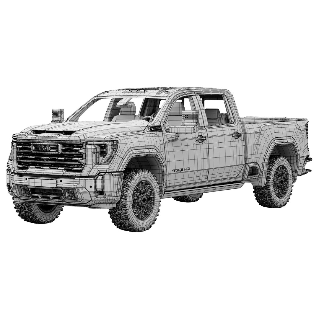 GMC Sierra HD AT4X 2025 3D Model – High Poly Offroad SUV, FBX - View 15
