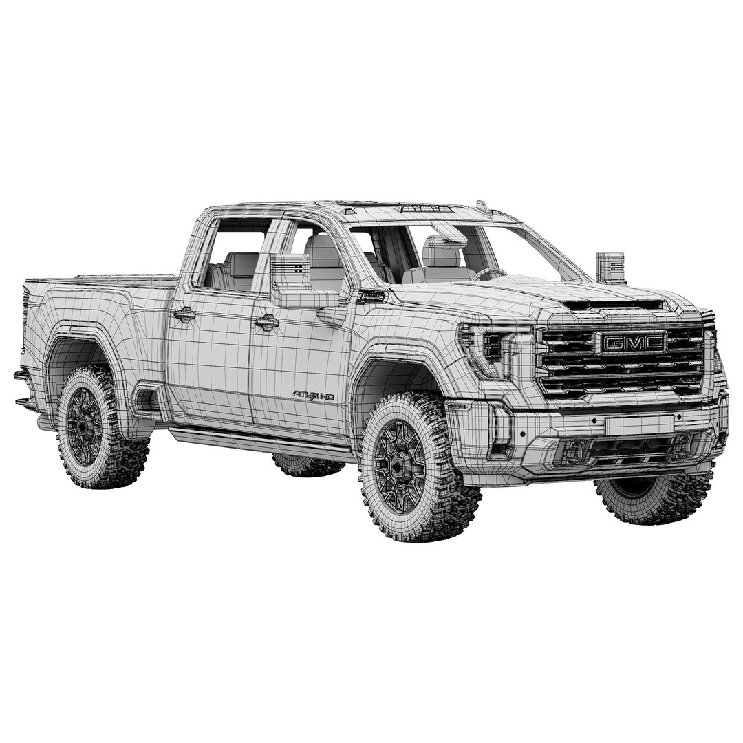 GMC Sierra HD AT4X 2025 3D Model – High Poly Offroad SUV, FBX - View 16