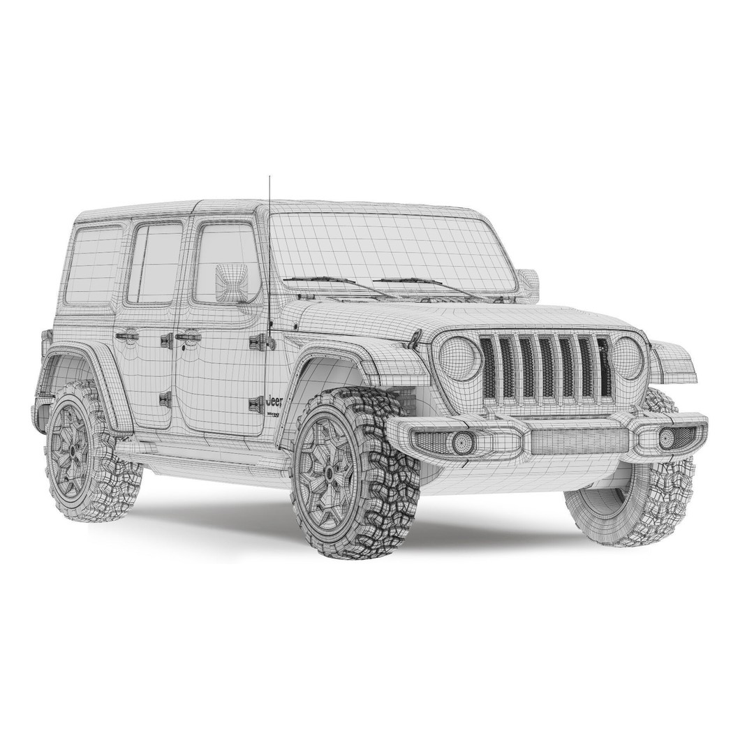 Jeep Wrangler 2018 3D Model – Detailed SUV, FBX & OBJ Formats - View 13