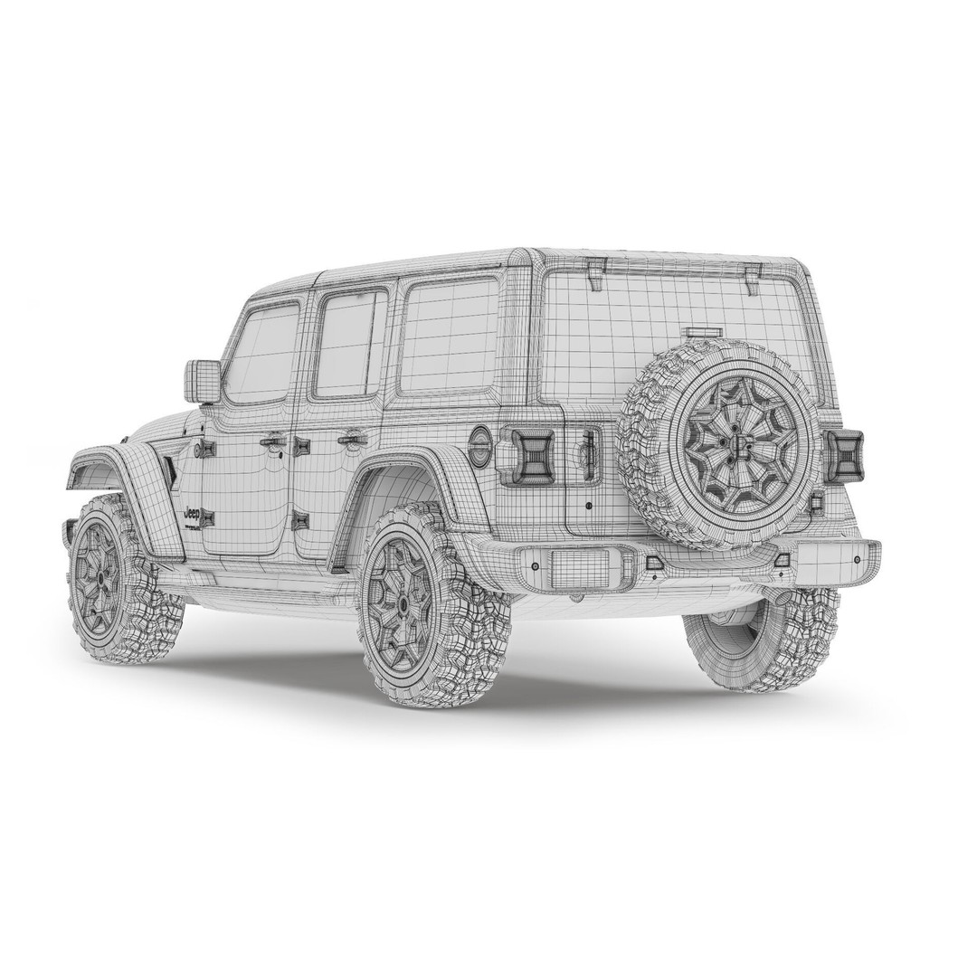 Jeep Wrangler 2018 3D Model – Detailed SUV, FBX & OBJ Formats - View 14