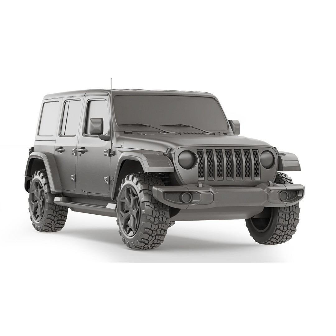 Jeep Wrangler 2018 3D Model – Detailed SUV, FBX & OBJ Formats - View 15