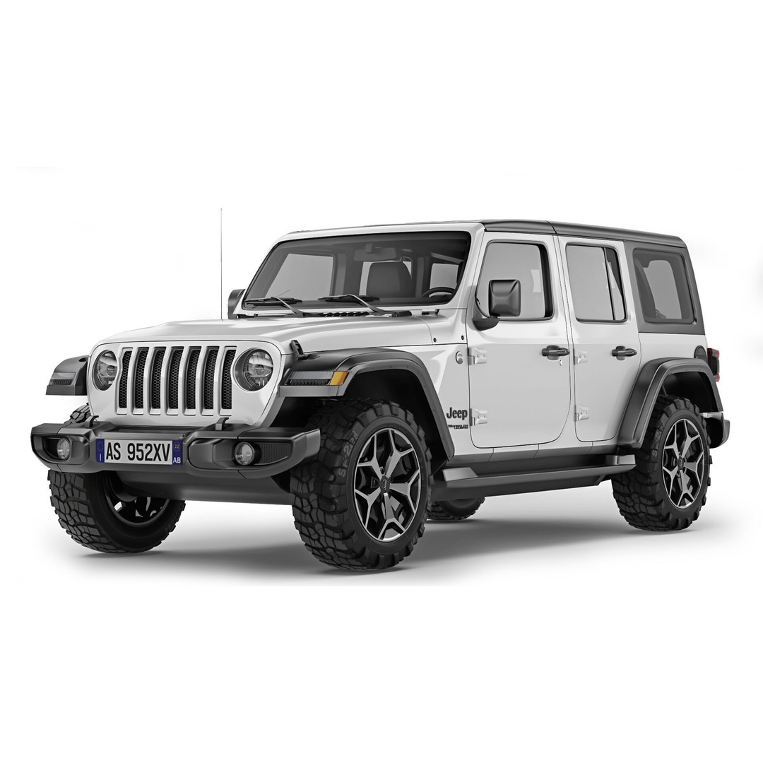 Jeep Wrangler 2018 3D Model – Detailed SUV, FBX & OBJ Formats - View 4