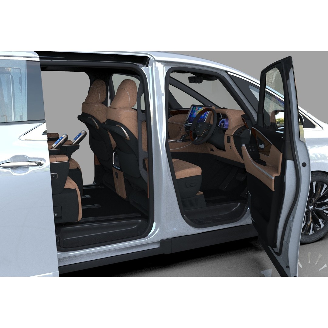 Toyota Alphard Vellfire 2023 3D Model – High Poly Interior, FBX, OBJ, Blender - View 41