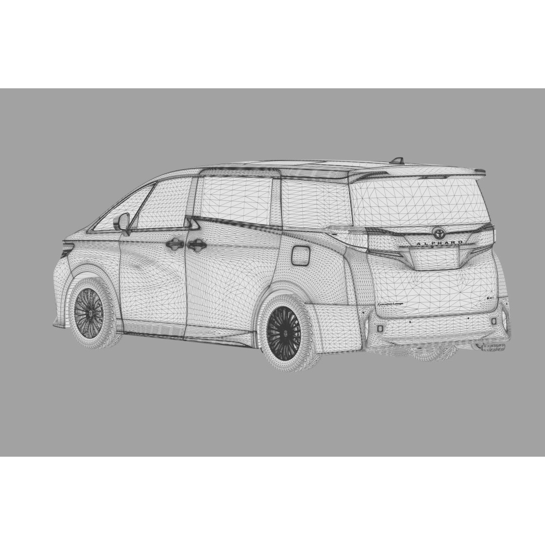 Toyota Alphard Vellfire 2023 3D Model – High Poly Interior, FBX, OBJ, Blender - View 64