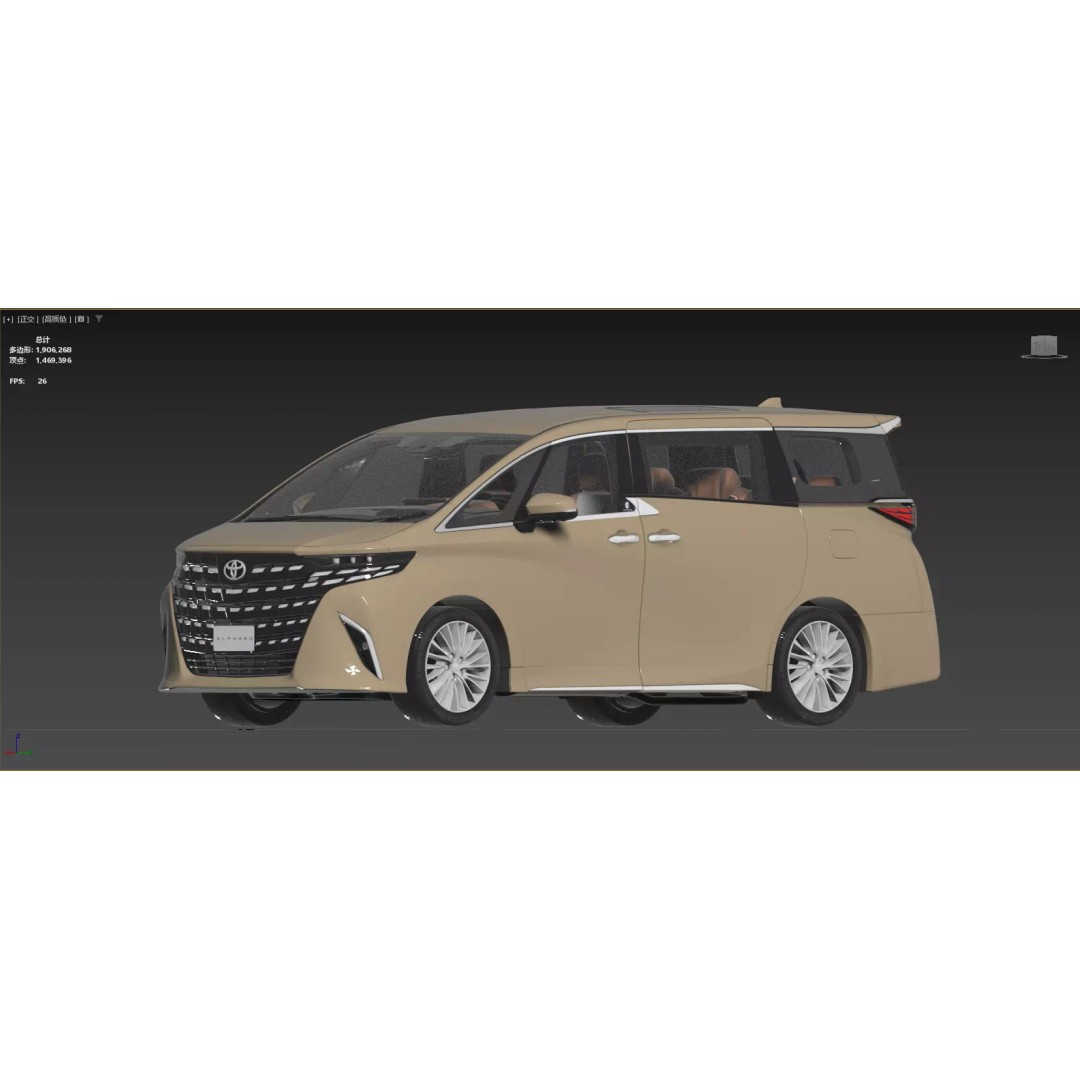 Toyota Alphard Vellfire 2023 3D Model – High Poly Interior, FBX, OBJ, Blender - View 78