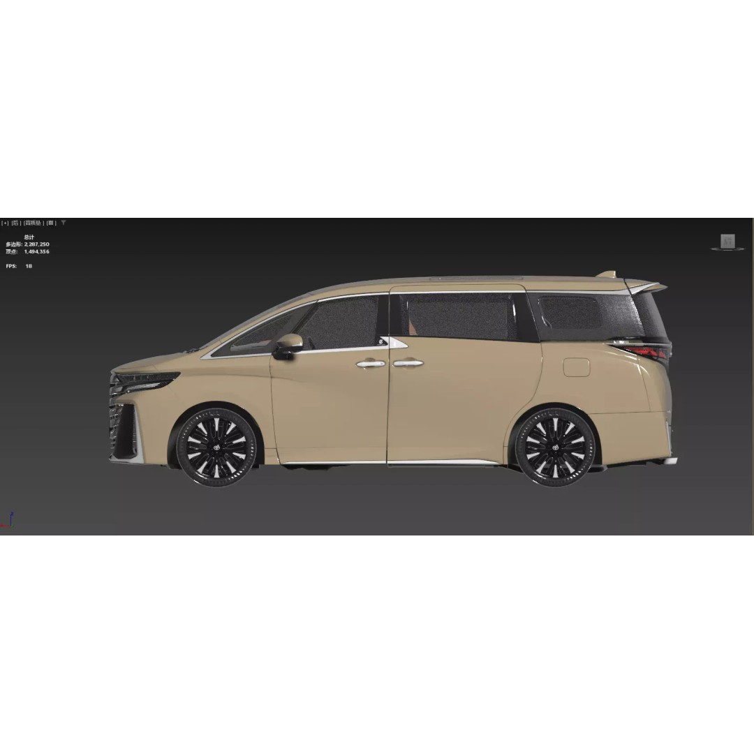 Toyota Alphard Vellfire 2023 3D Model – High Poly Interior, FBX, OBJ, Blender - View 83