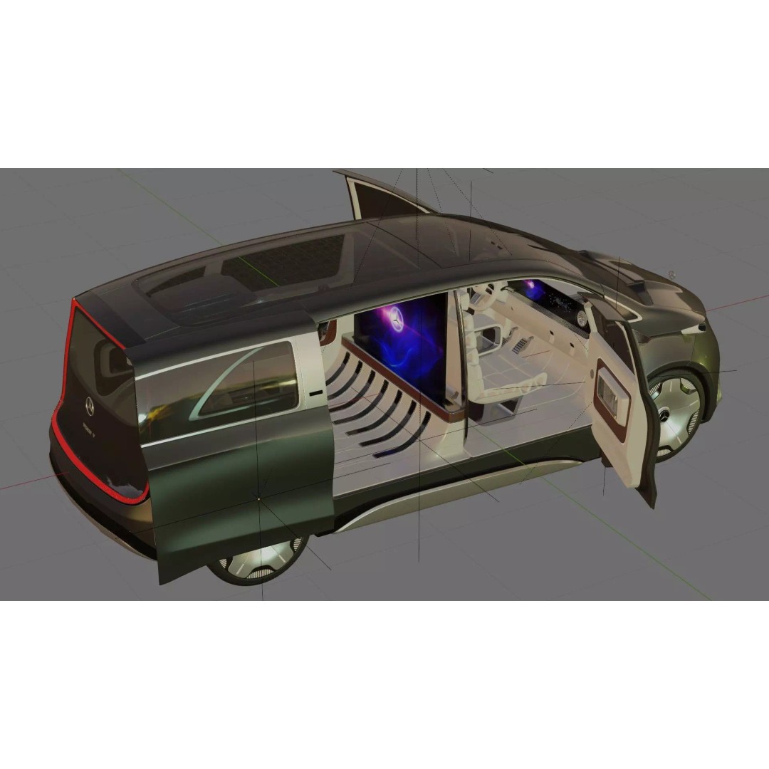 Mercedes-Benz Vision V Concept 2025 3D Model – Detailed High Poly Car Asset - View 28