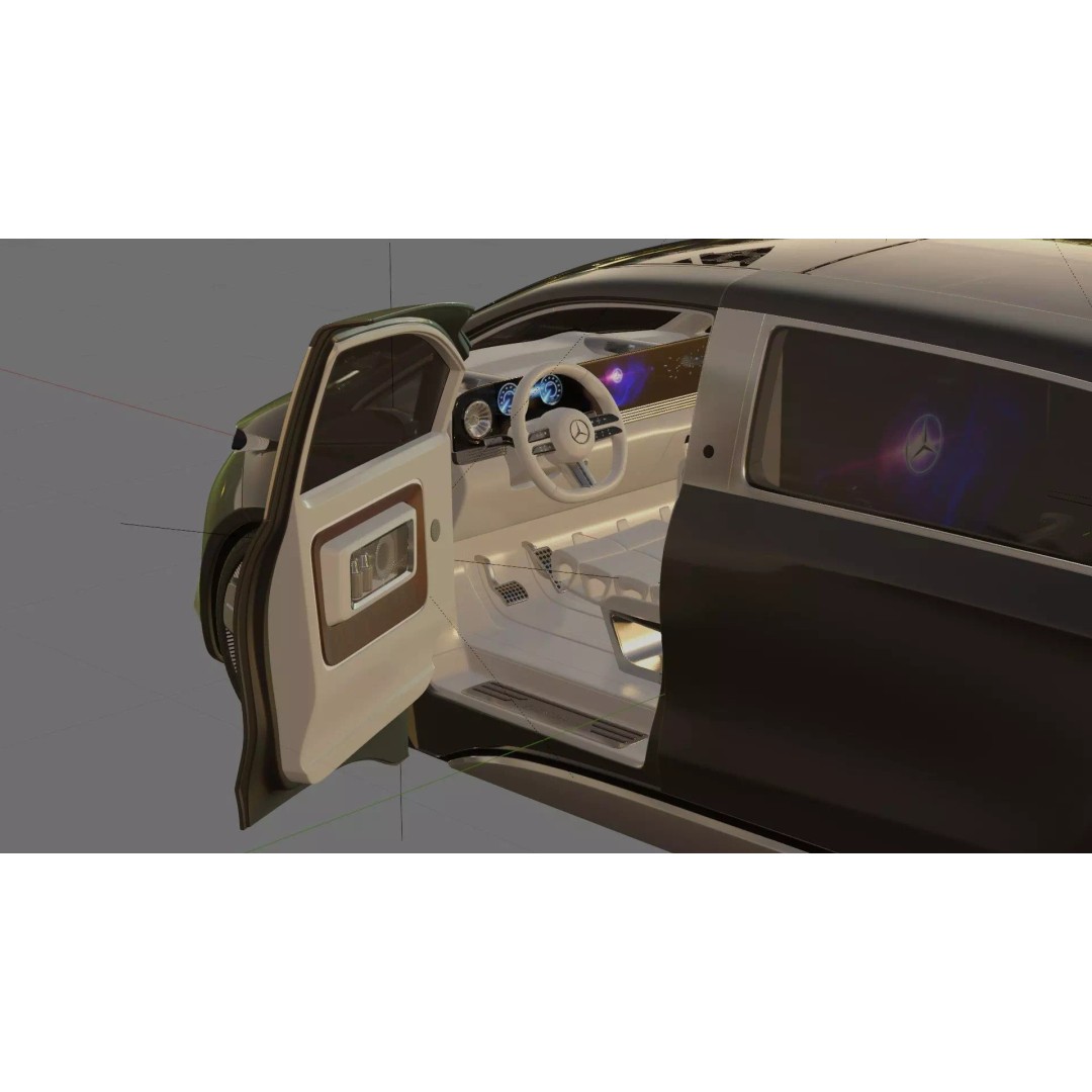 Mercedes-Benz Vision V Concept 2025 3D Model – Detailed High Poly Car Asset - View 30