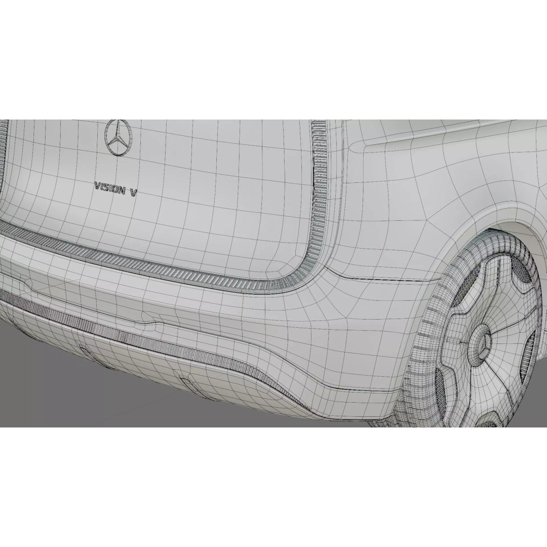 Mercedes-Benz Vision V Concept 2025 3D Model – Detailed High Poly Car Asset - View 36