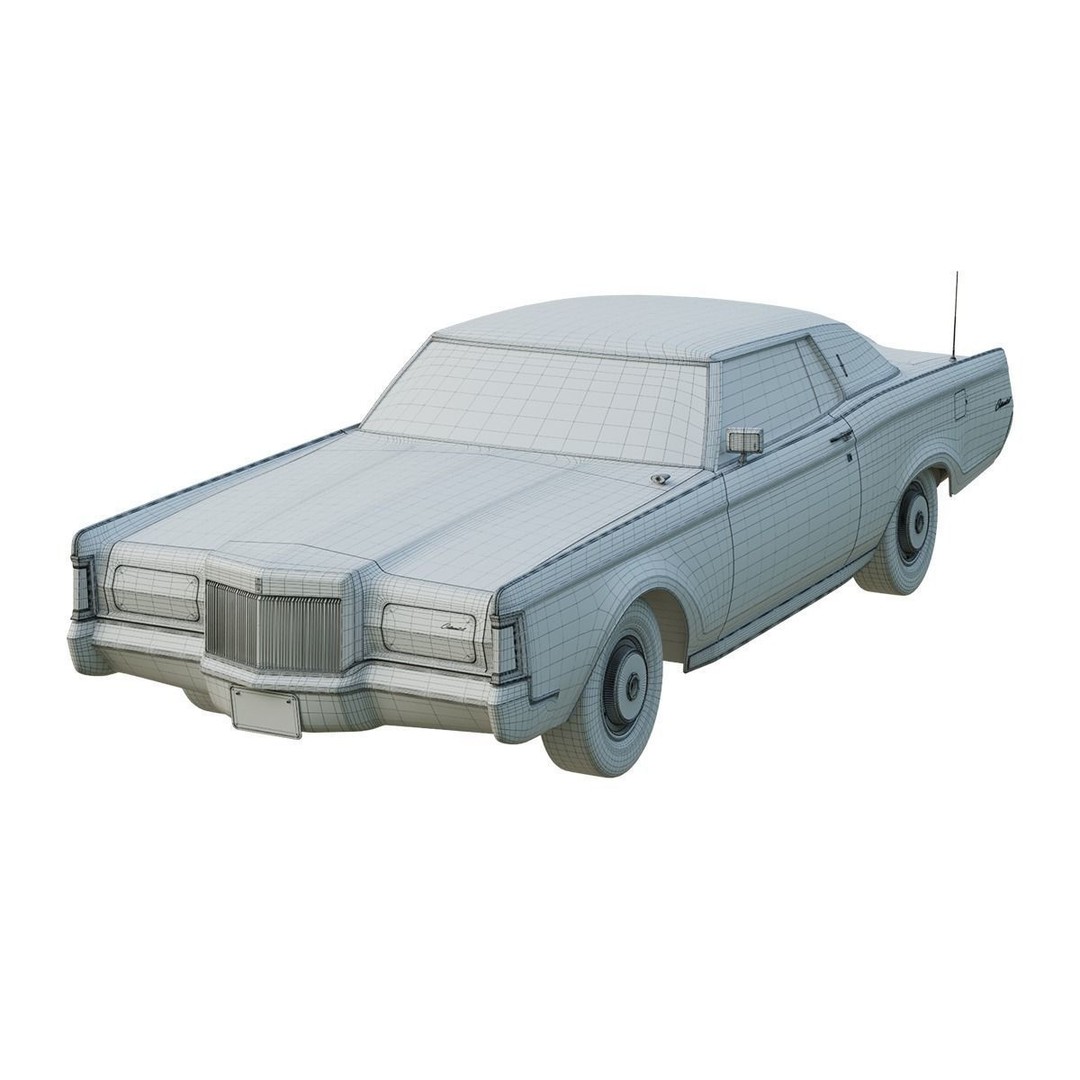 1971 Lincoln Continental Mark III 3D Model – High Poly PBR Asset, FBX, OBJ - View 10
