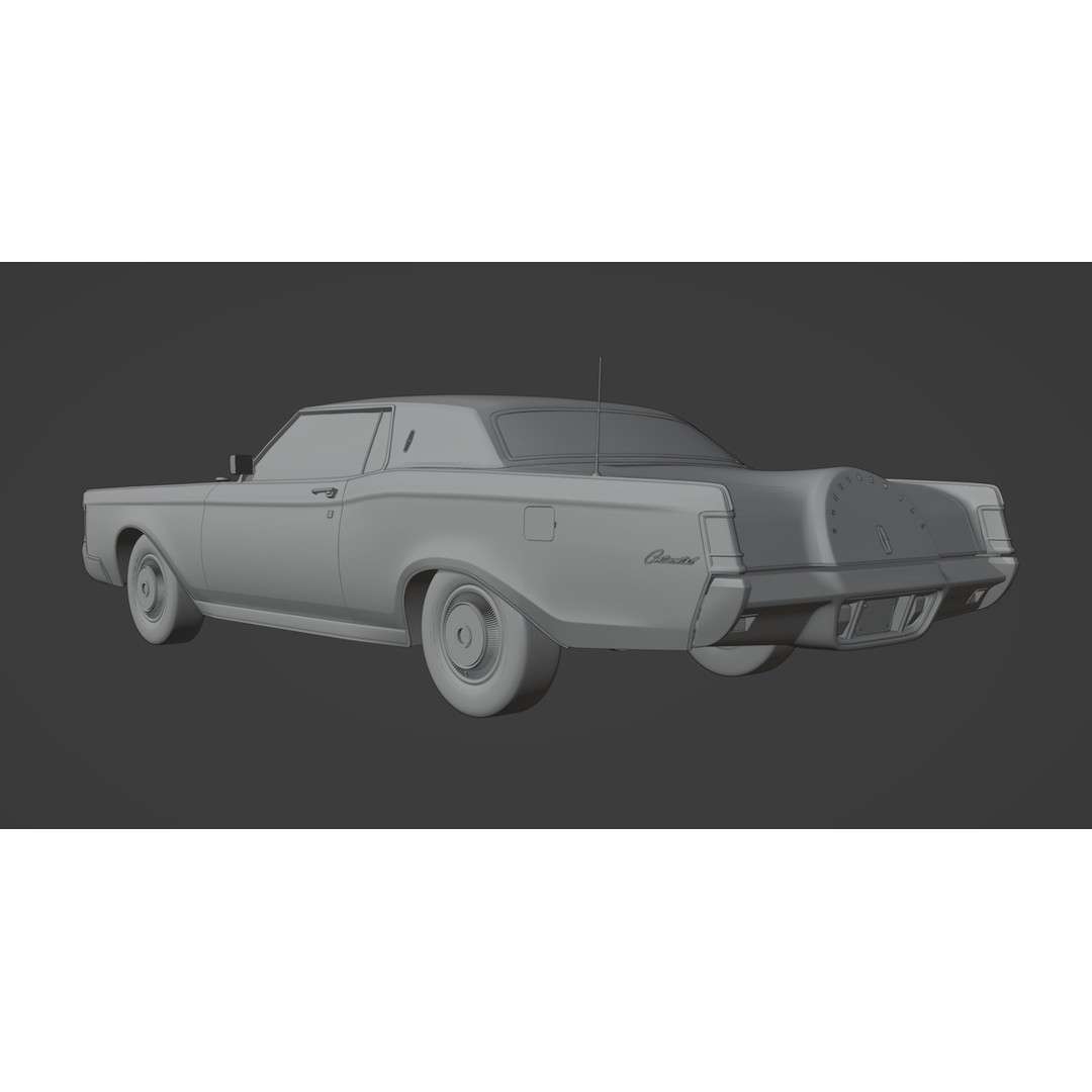 1971 Lincoln Continental Mark III 3D Model – High Poly PBR Asset, FBX, OBJ - View 12