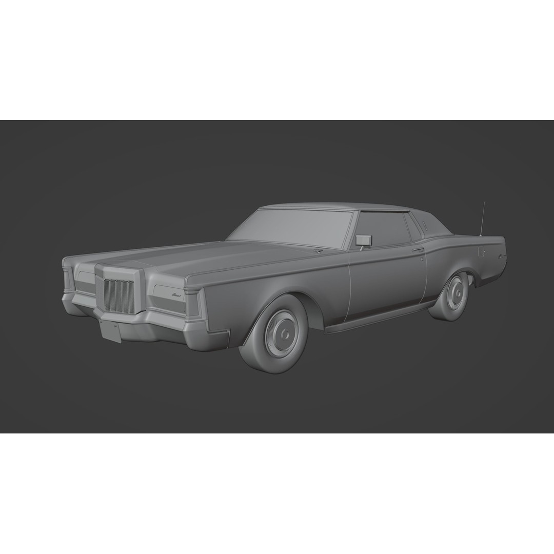 1971 Lincoln Continental Mark III 3D Model – High Poly PBR Asset, FBX, OBJ - View 13
