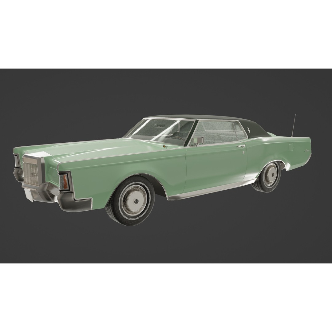 1971 Lincoln Continental Mark III 3D Model – High Poly PBR Asset, FBX, OBJ - View 14