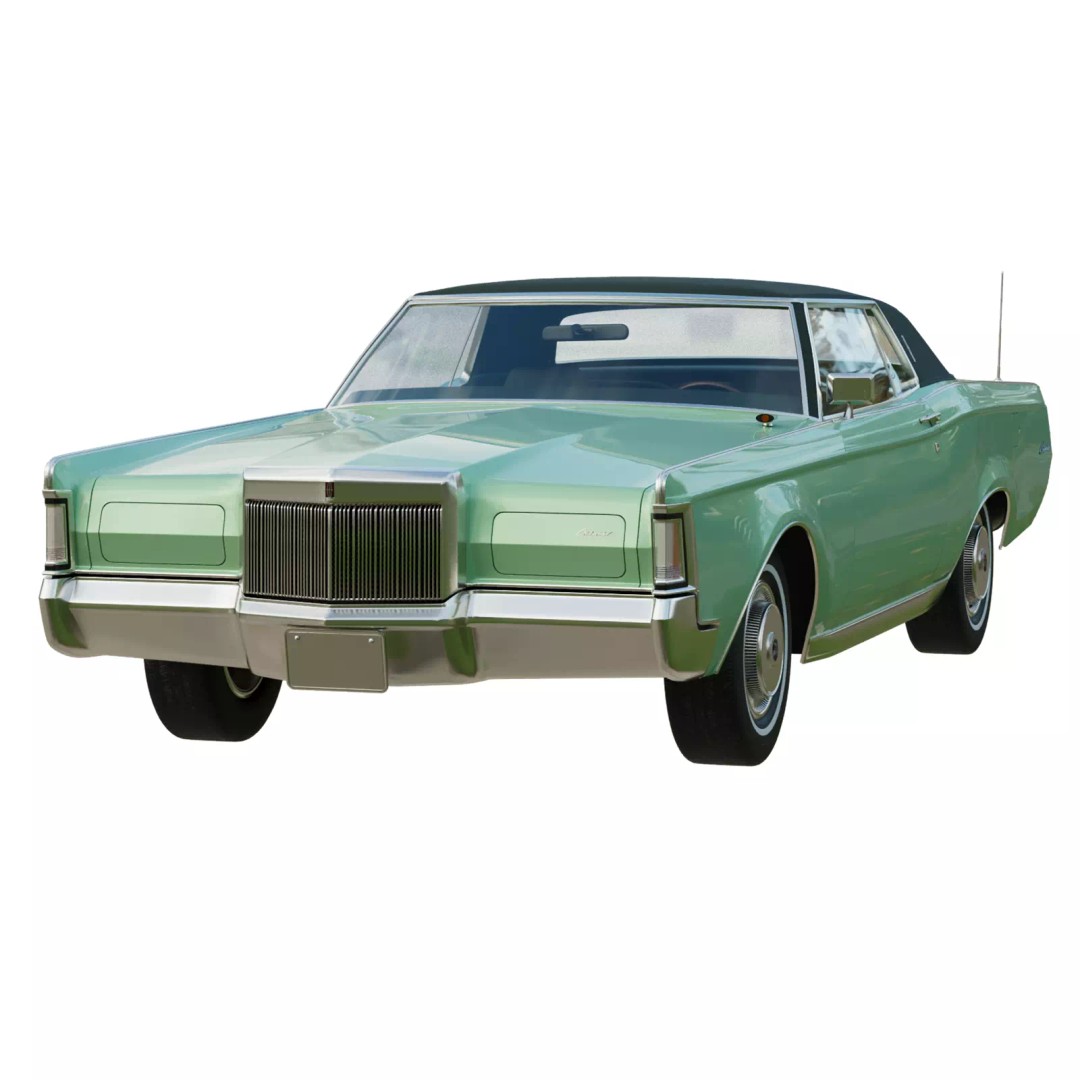 1971 Lincoln Continental Mark III 3D Model – High Poly PBR Asset, FBX, OBJ - View 2