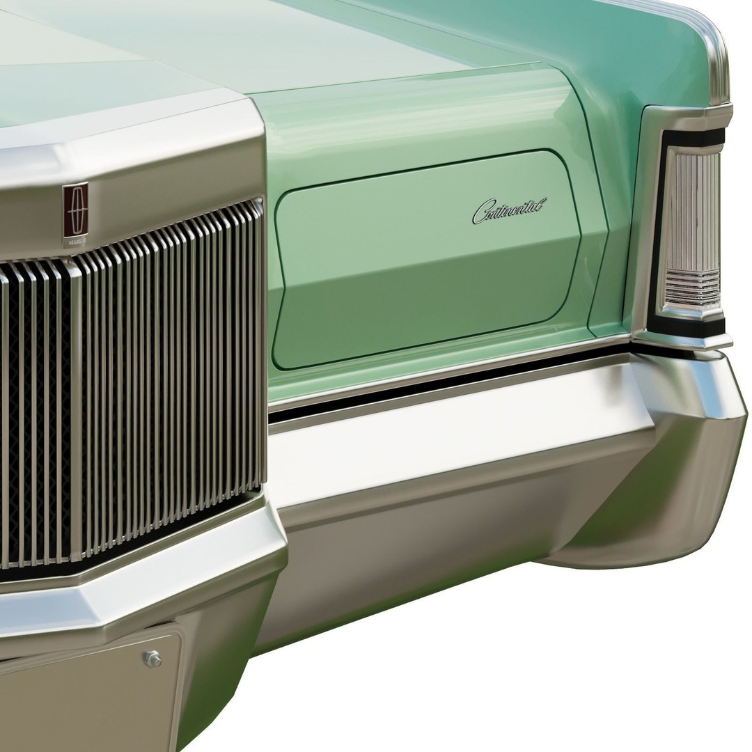 1971 Lincoln Continental Mark III 3D Model – High Poly PBR Asset, FBX, OBJ - View 8