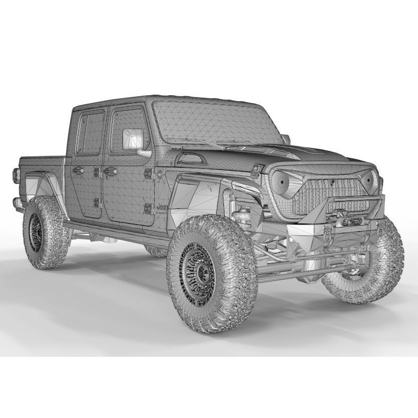 Jeep Gladiator 2020 TX American Custom 3D Model – High Poly Game Asset, FBX, OBJ, Blender - View 11