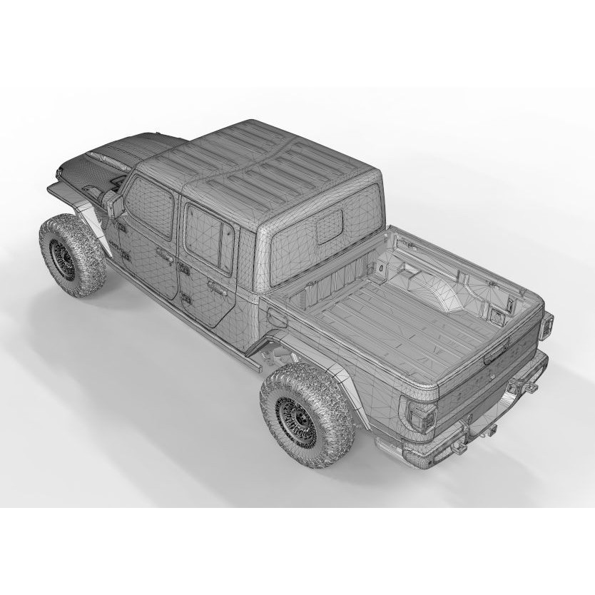 Jeep Gladiator 2020 TX American Custom 3D Model – High Poly Game Asset, FBX, OBJ, Blender - View 12
