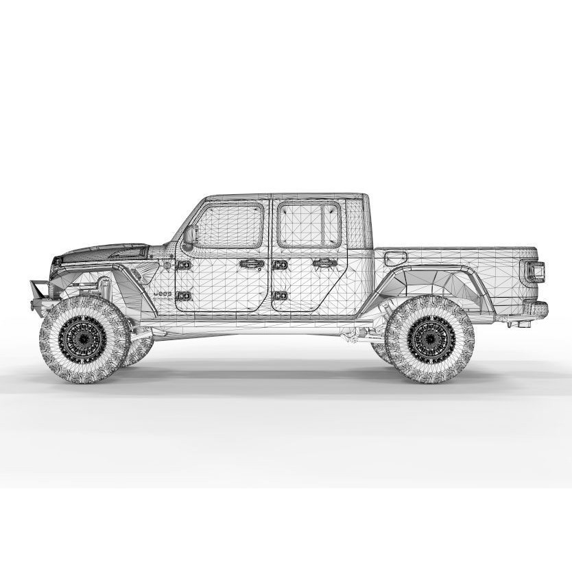 Jeep Gladiator 2020 TX American Custom 3D Model – High Poly Game Asset, FBX, OBJ, Blender - View 15