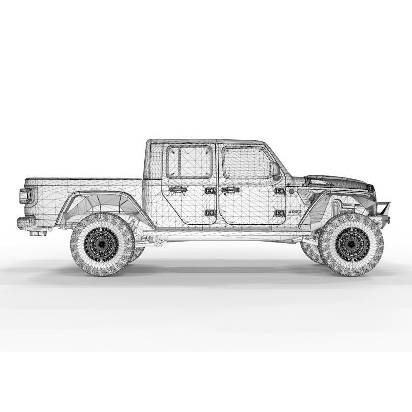 Jeep Gladiator 2020 TX American Custom 3D Model – High Poly Game Asset, FBX, OBJ, Blender - View 16