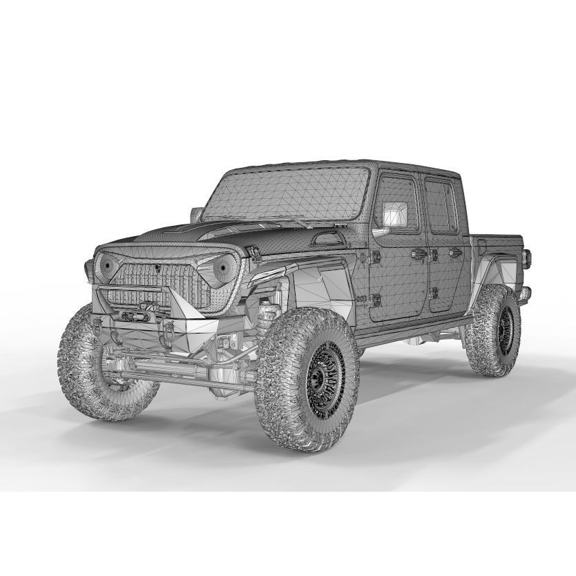 Jeep Gladiator 2020 TX American Custom 3D Model – High Poly Game Asset, FBX, OBJ, Blender - View 17