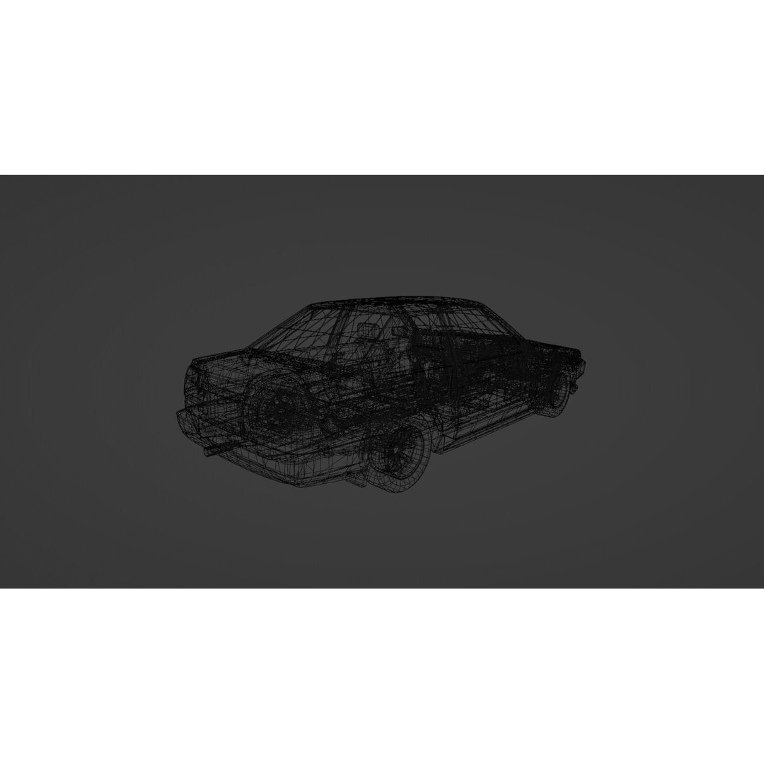 1980s Classic Car 3D Model – Low Poly Game-Ready Vehicle, FBX