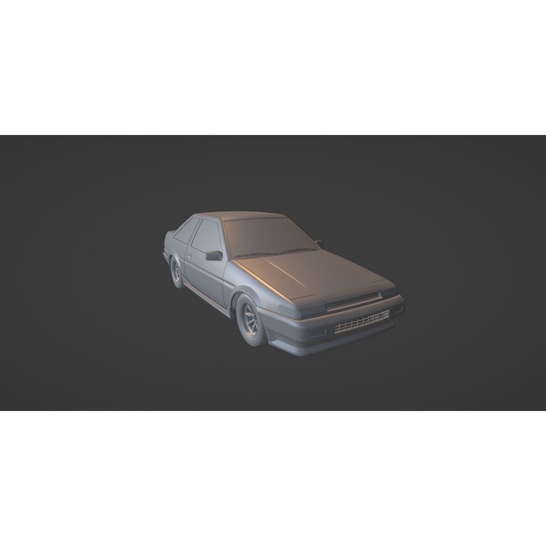 1980s Classic Car 3D Model – Low Poly Game-Ready Vehicle, FBX - View 6