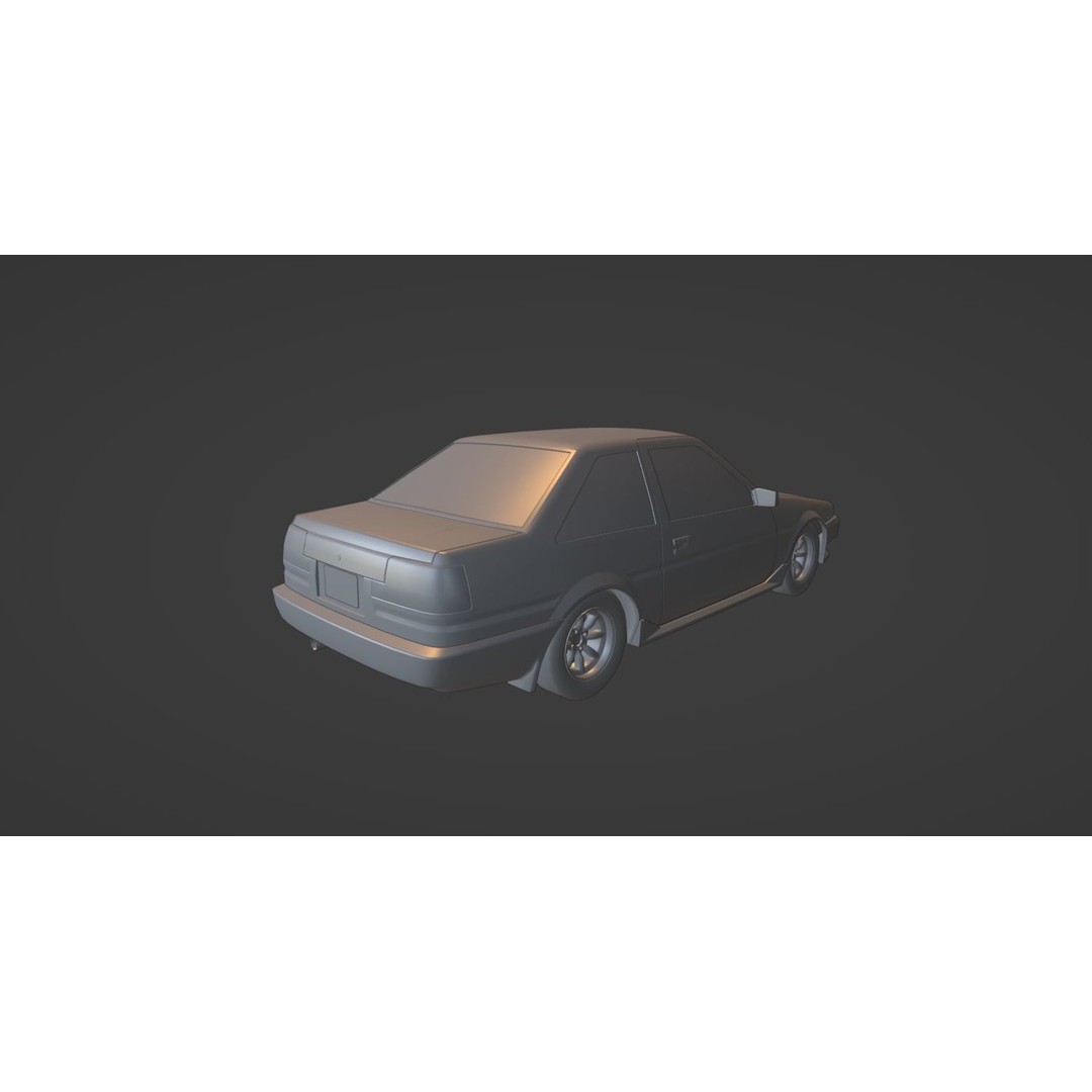 1980s Classic Car 3D Model – Low Poly Game-Ready Vehicle, FBX - View 7