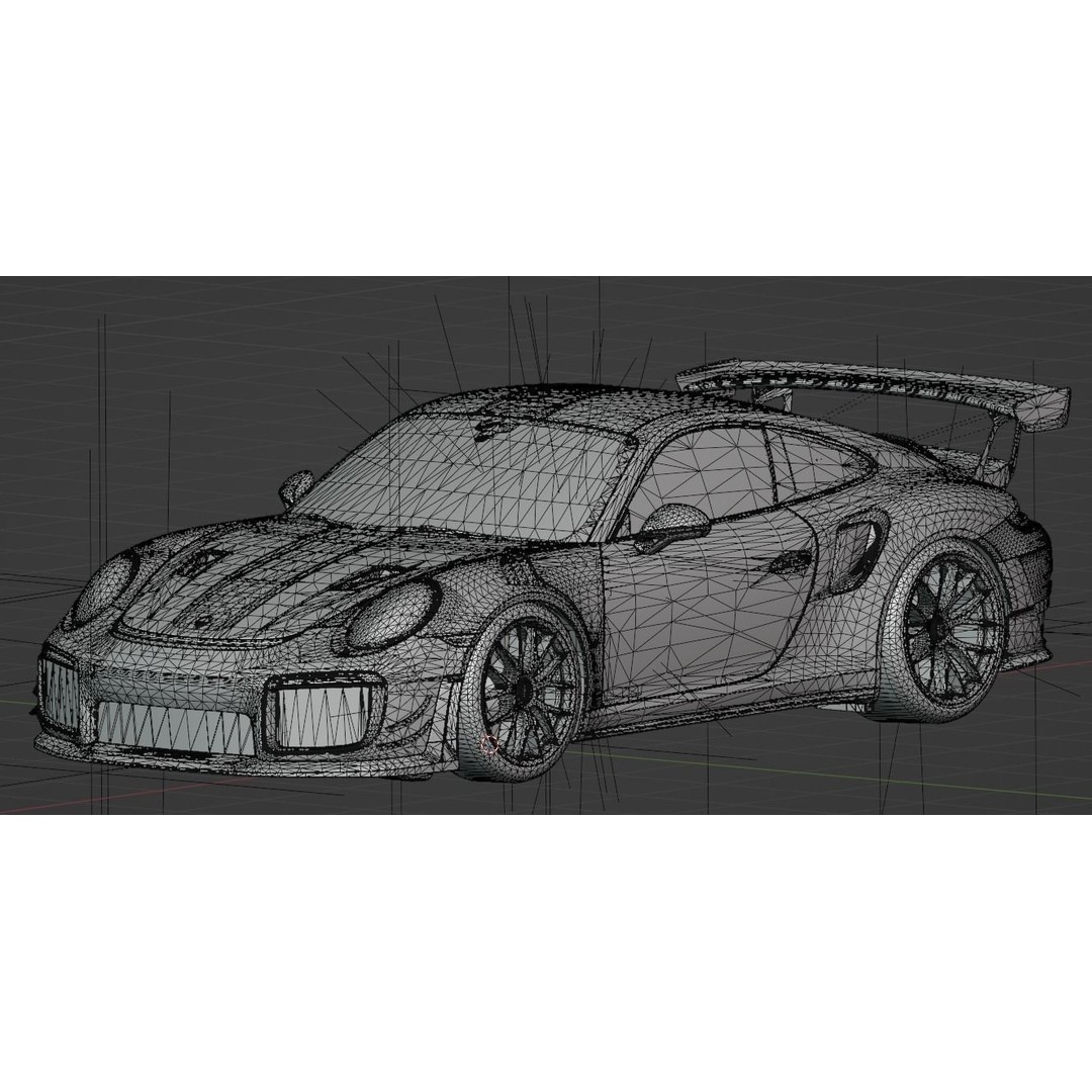 Porsche GT2 RS 3D Model – High Poly Racing Car, FBX, Game Ready