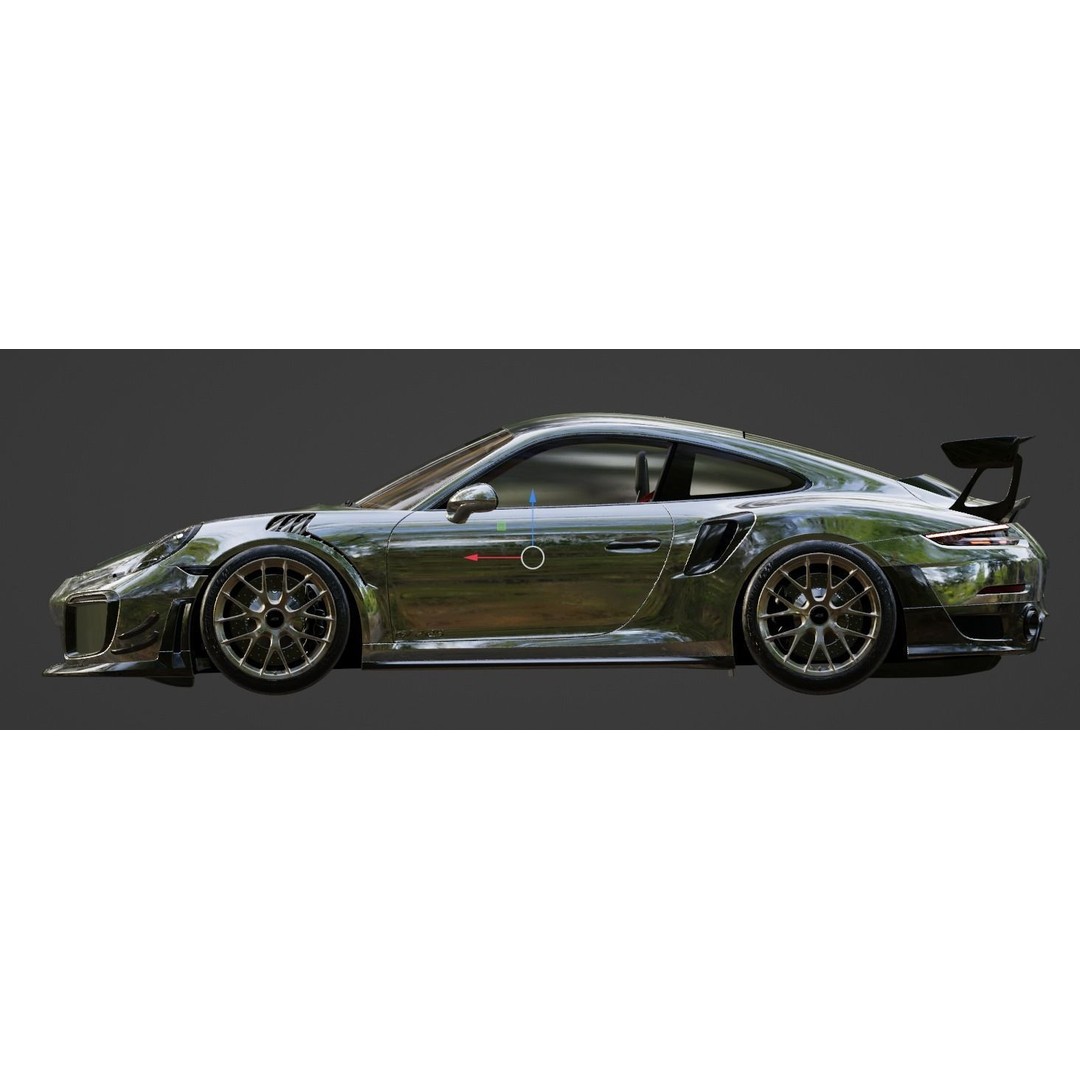 Porsche GT2 RS 3D Model – High Poly Racing Car, FBX, Game Ready - View 3