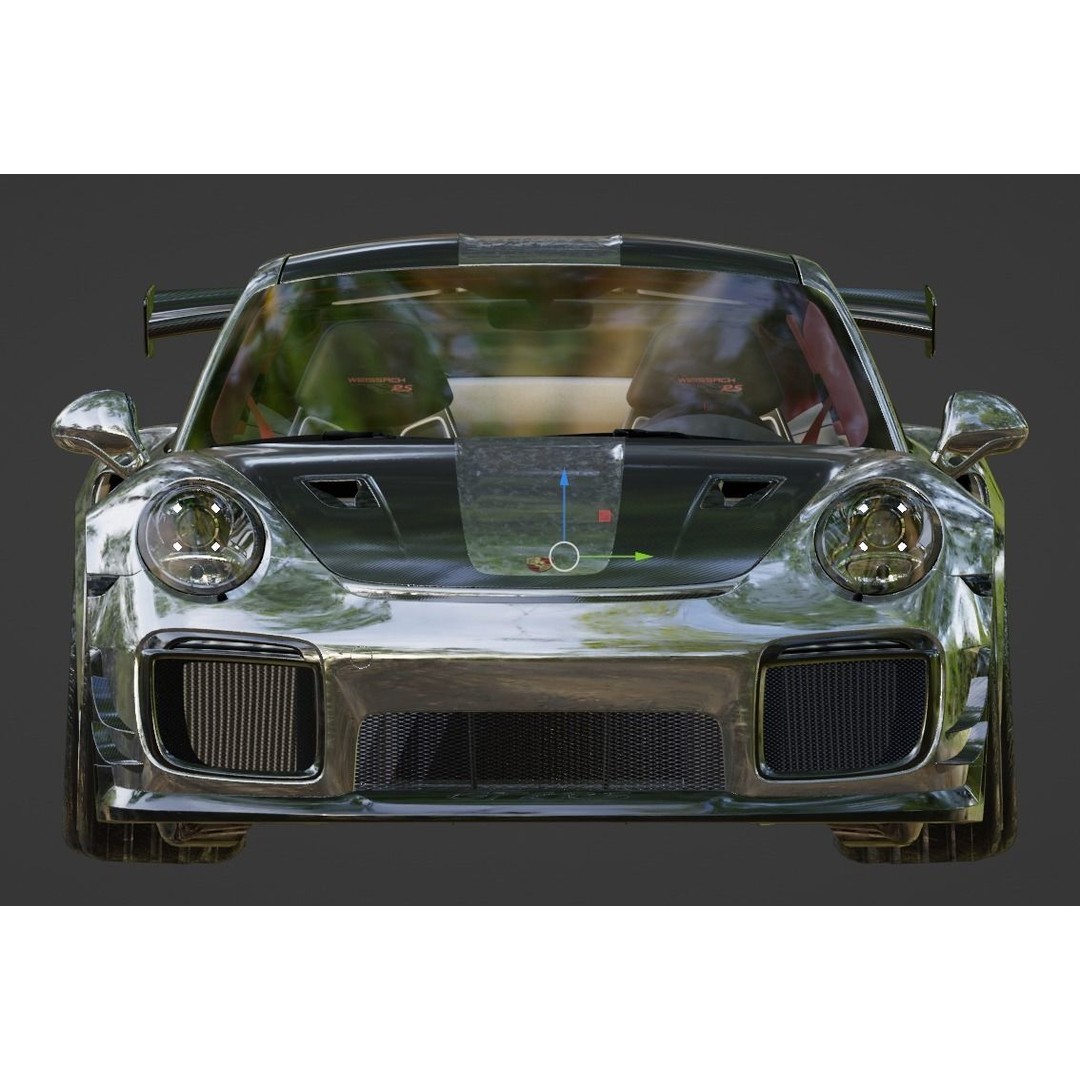 Porsche GT2 RS 3D Model – High Poly Racing Car, FBX, Game Ready - View 4