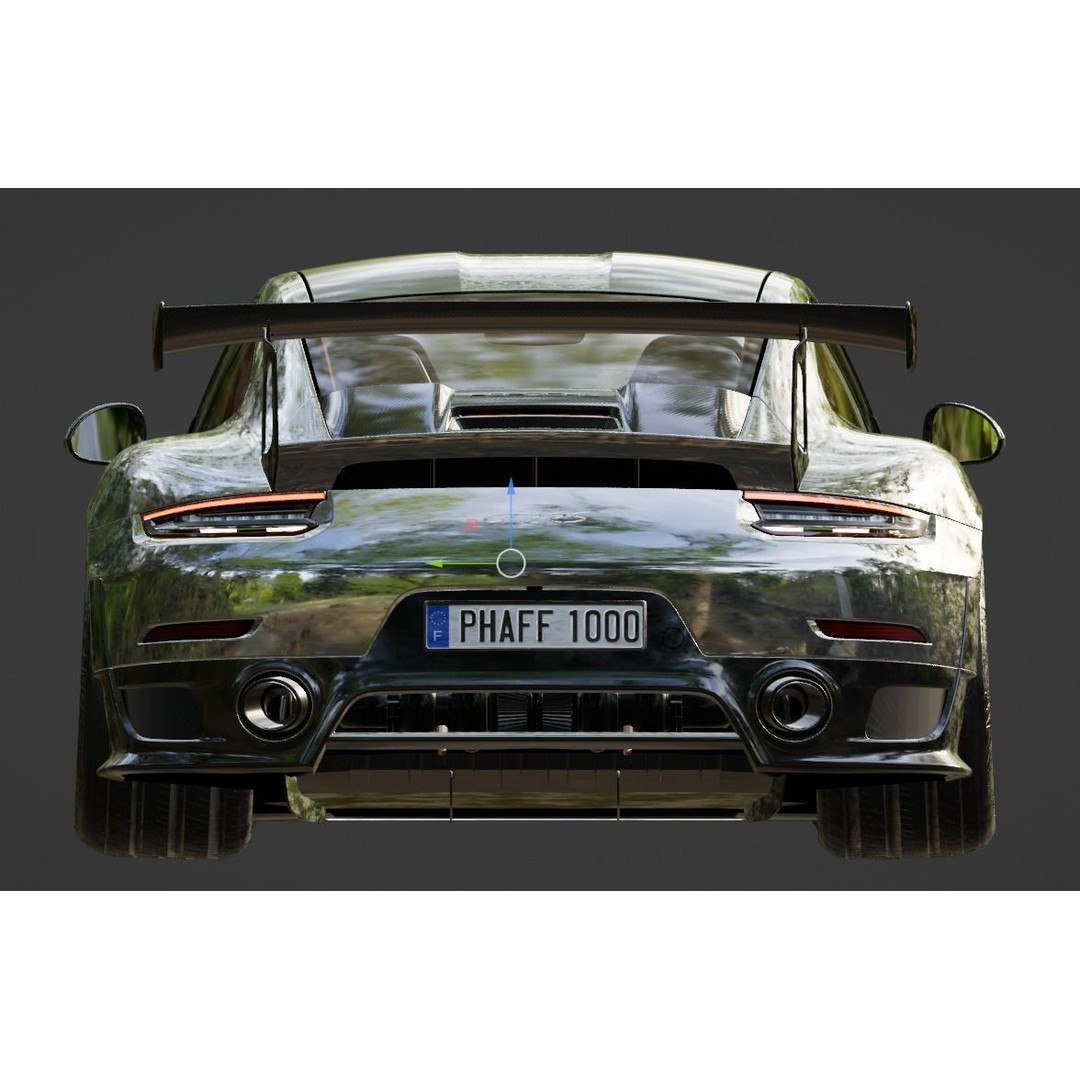 Porsche GT2 RS 3D Model – High Poly Racing Car, FBX, Game Ready - View 5
