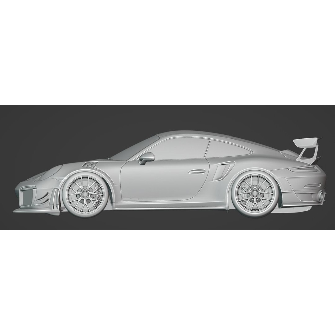 Porsche GT2 RS 3D Model – High Poly Racing Car, FBX, Game Ready - View 7