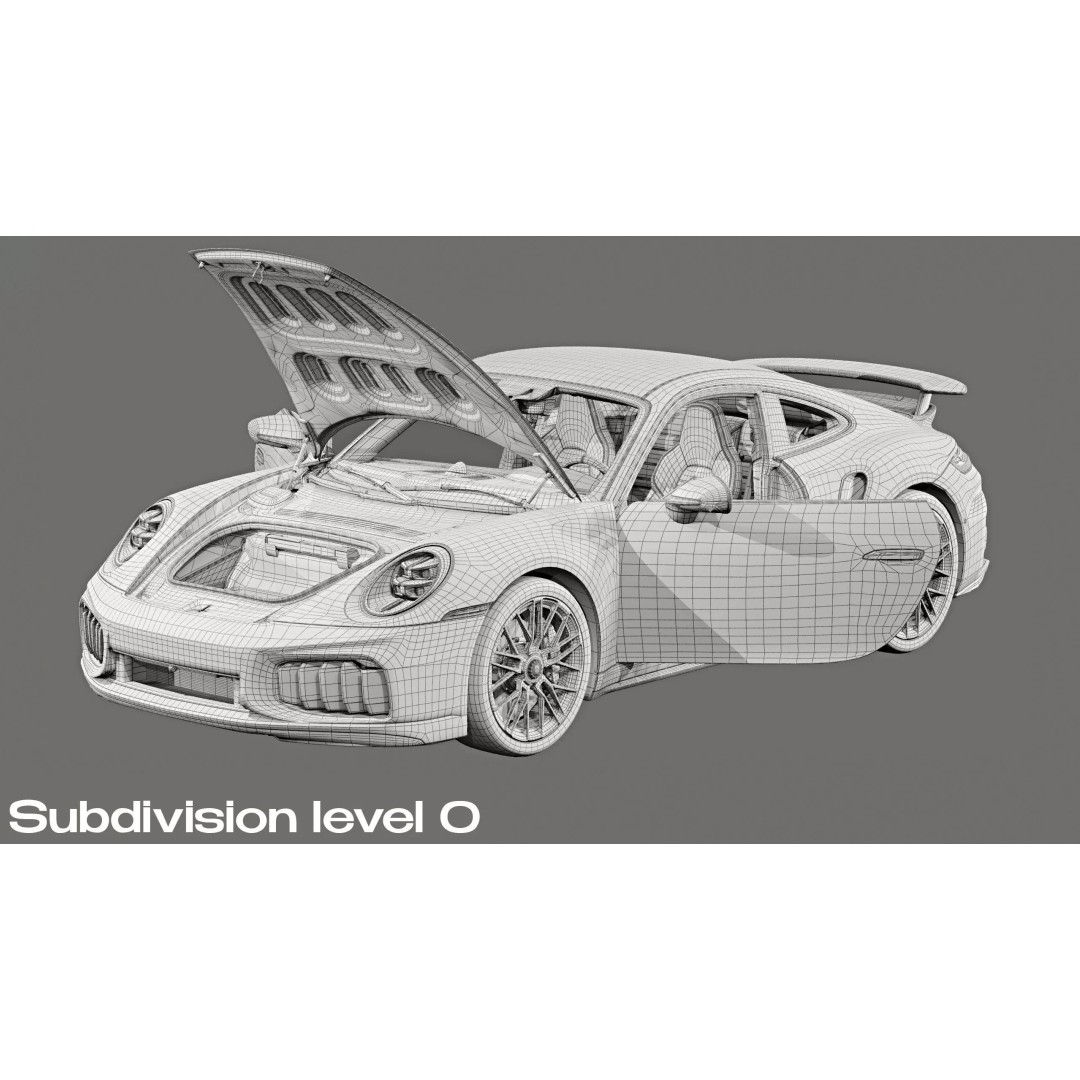 2026 Porsche 911 Turbo S 3D Model – High Poly Game Ready Asset, FBX
