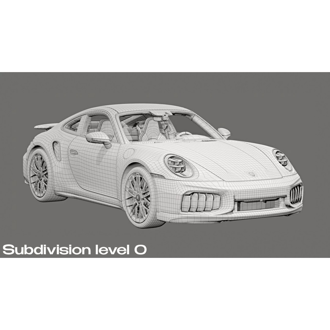 2026 Porsche 911 Turbo S 3D Model – High Poly Game Ready Asset, FBX - View 32