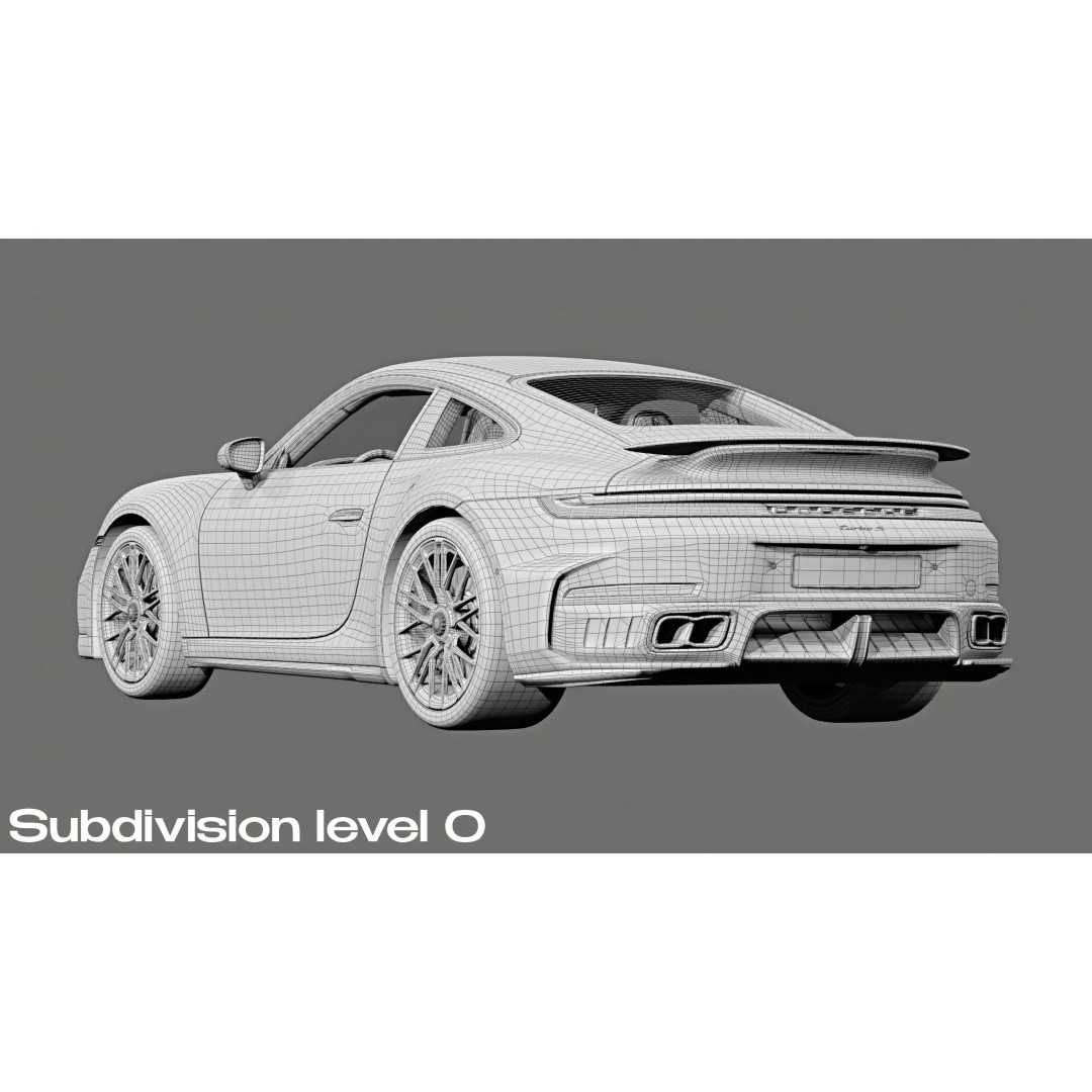 2026 Porsche 911 Turbo S 3D Model – High Poly Game Ready Asset, FBX - View 33