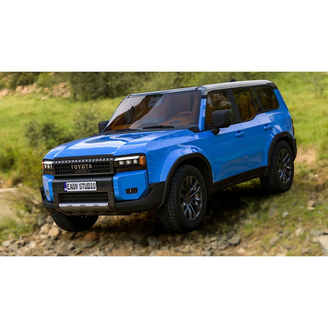 2024 Toyota Prado 3D Model – High Poly Game-Ready Asset, OBJ, C4D - View 3