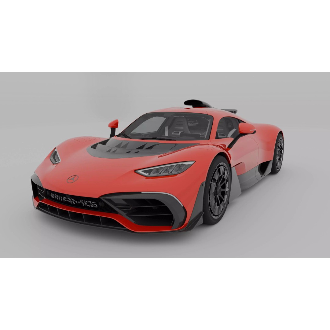 Mercedes-AMG One 3D Model – Hypercar with Photorealistic Textures, FBX/OBJ - View 3