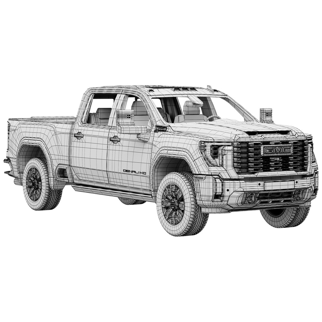GMC Sierra Denali 2500HD 2025 3D Model – High Poly Game Asset, FBX - View 16