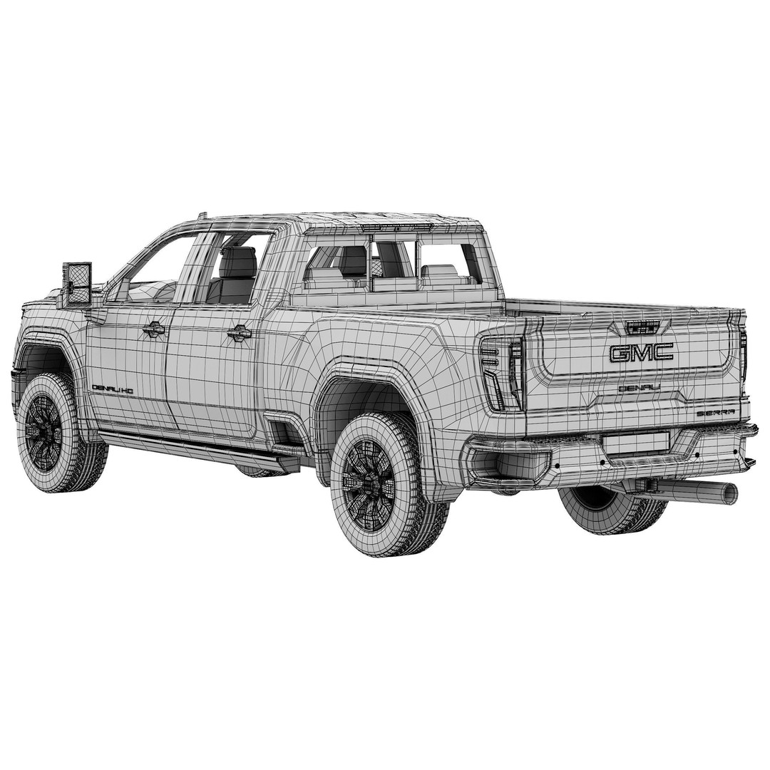 GMC Sierra Denali 2500HD 2025 3D Model – High Poly Game Asset, FBX - View 17