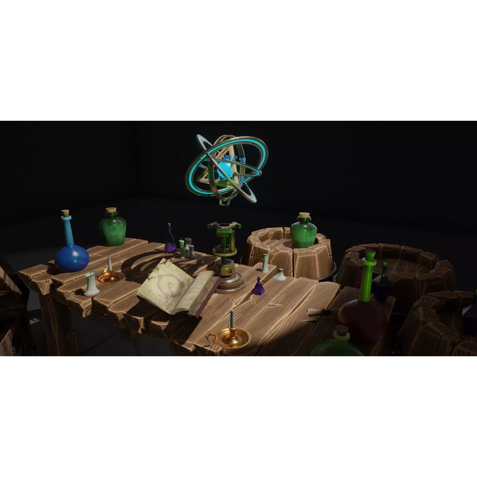 Stylized Fantasy Astrolabe - PBR 3D Model - View 2