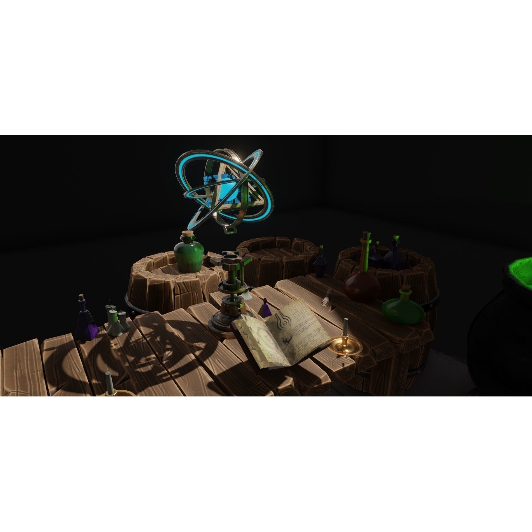 Stylized Fantasy Astrolabe - PBR 3D Model - View 3