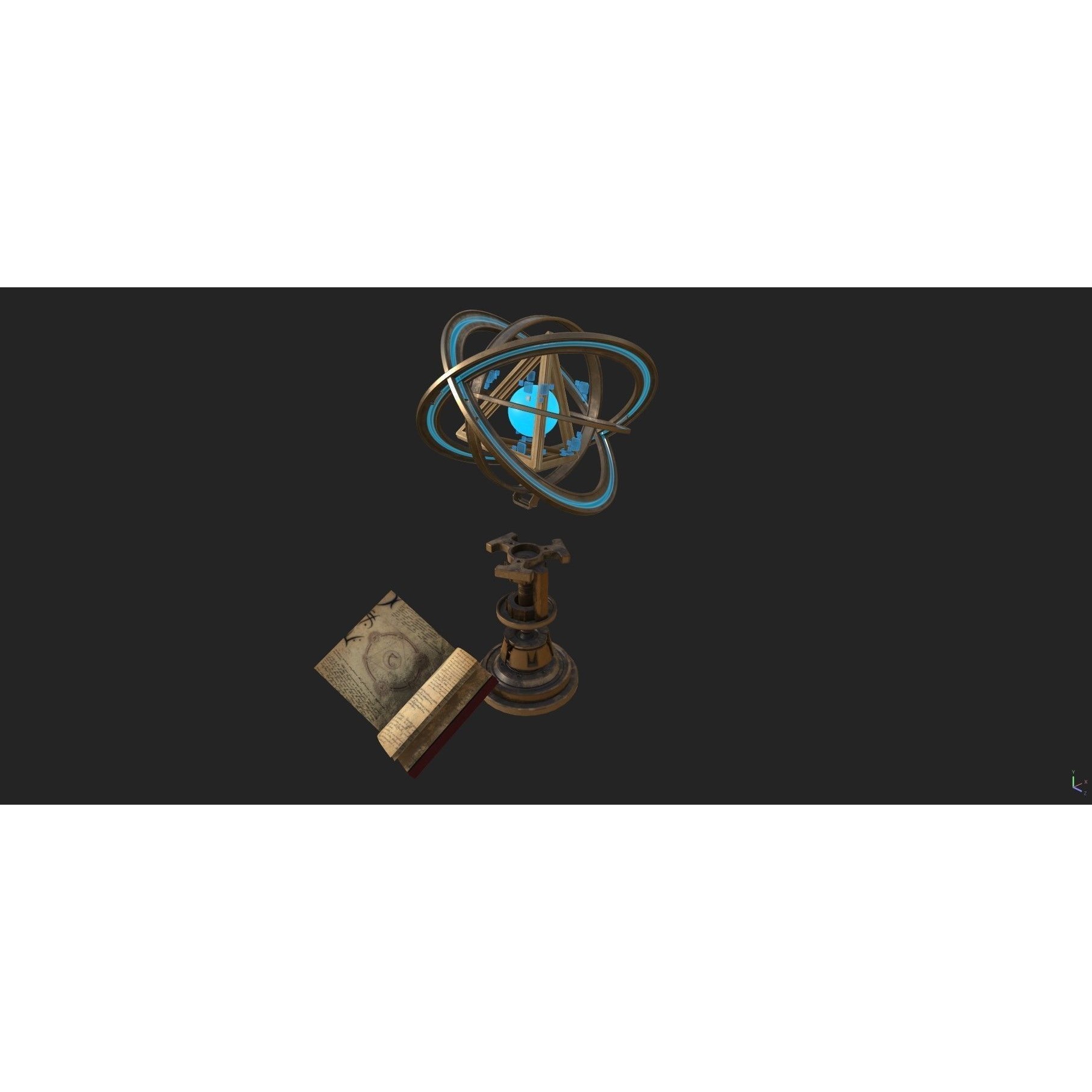 Stylized Fantasy Astrolabe - PBR 3D Model - View 6