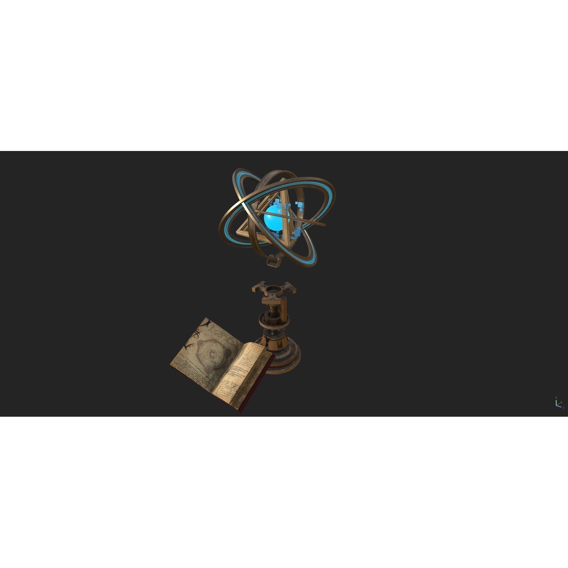 Stylized Fantasy Astrolabe - PBR 3D Model - View 9
