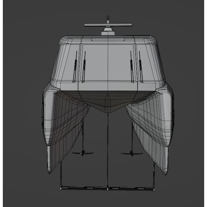 Fully Electric Commuting Vessel 3D Model – Low Poly Exterior View, FBX