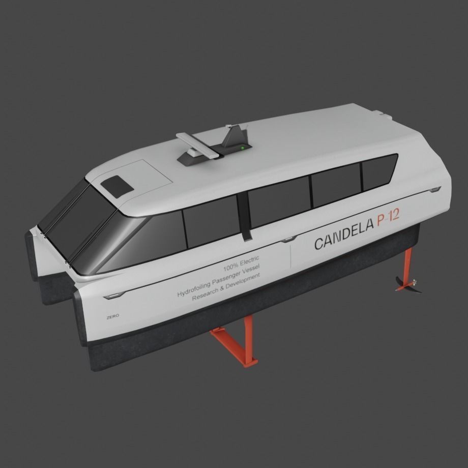Fully Electric Commuting Vessel 3D Model – Low Poly Exterior View, FBX - View 8