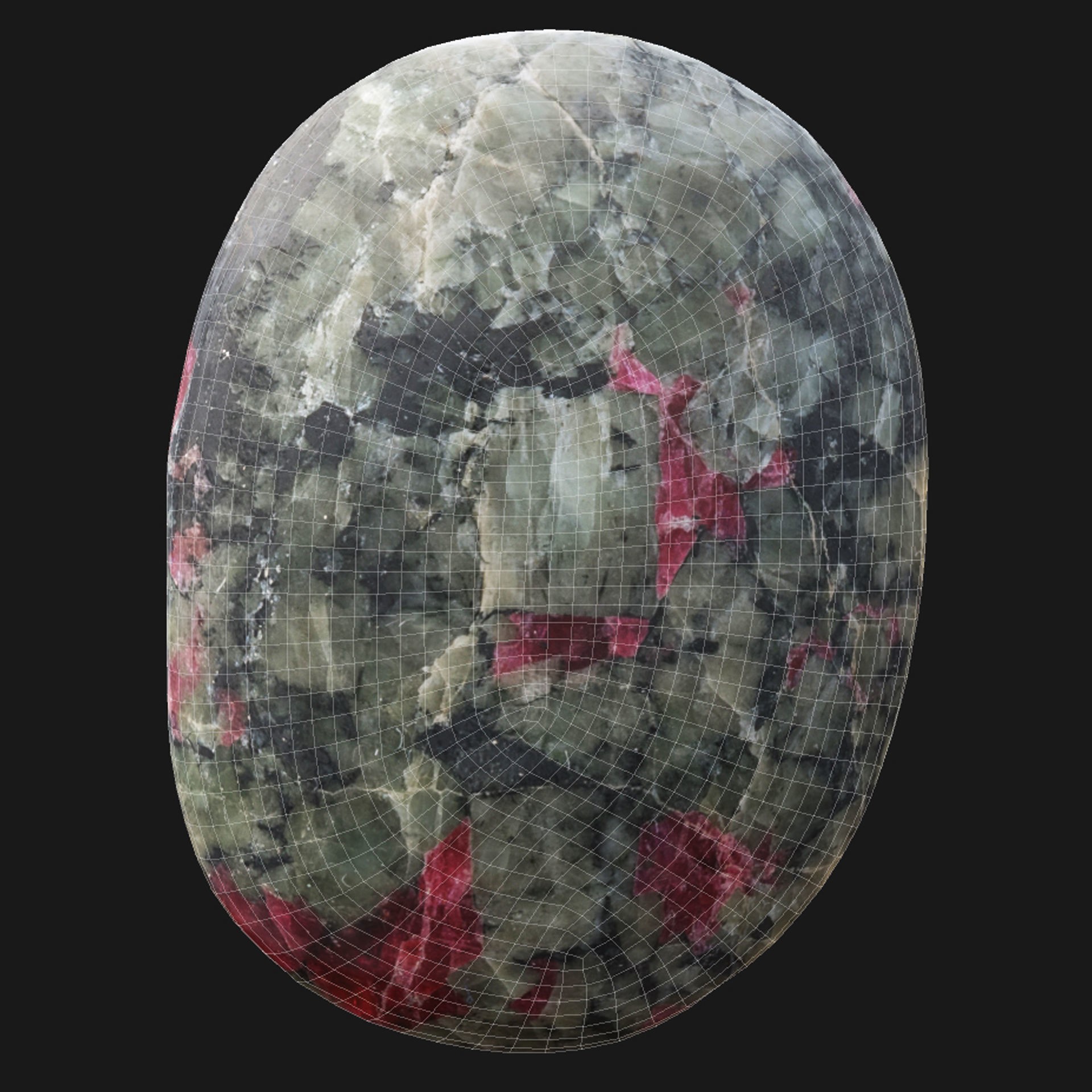 Eudialyte Gemstone - Low-Poly Game-Ready 3D Model - View 7