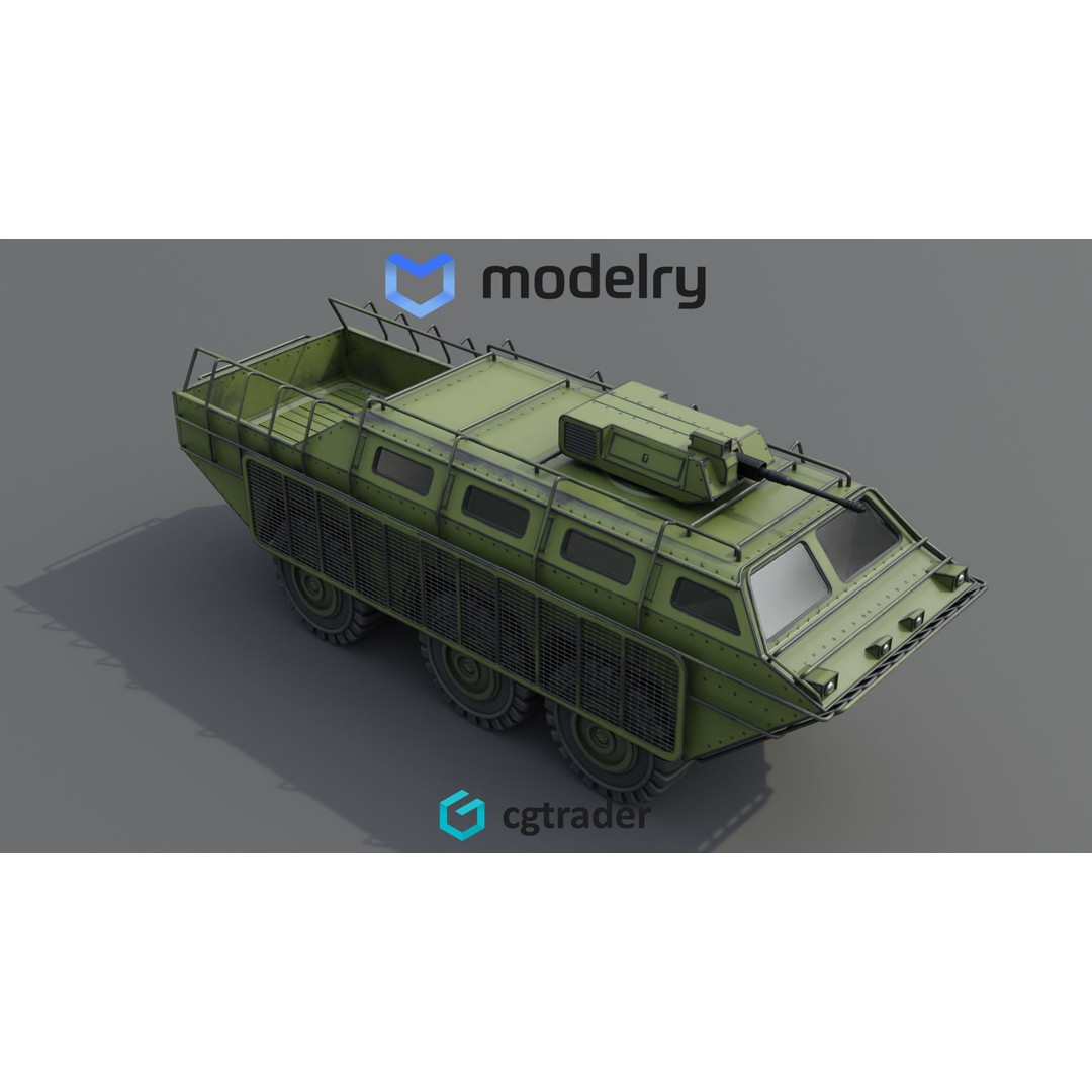 Amphibious ATV 3D Model – Historical Utility Vehicle, FBX - View 3
