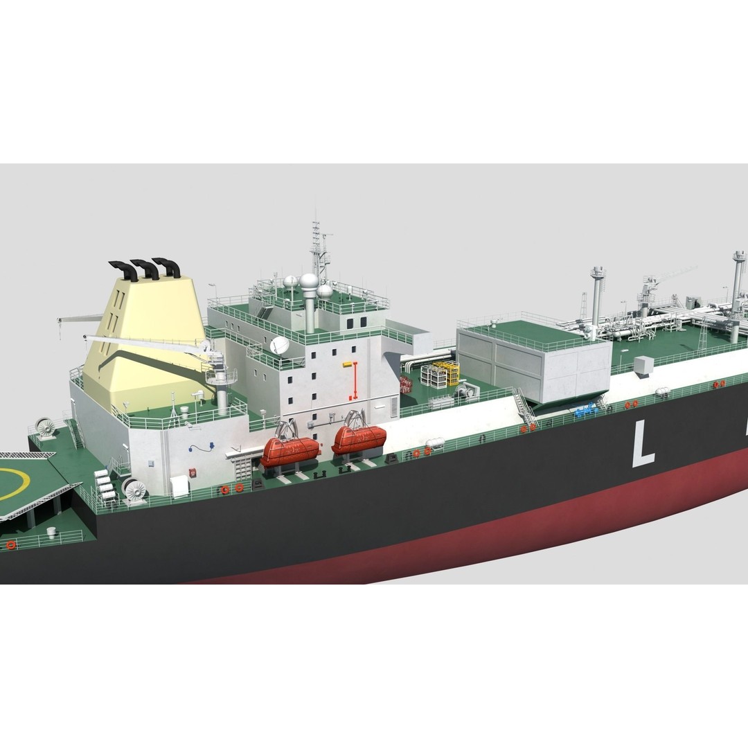 LNG Ship 3D Model – Realistic Vessel with PBR Textures, FBX & OBJ Formats - View 10