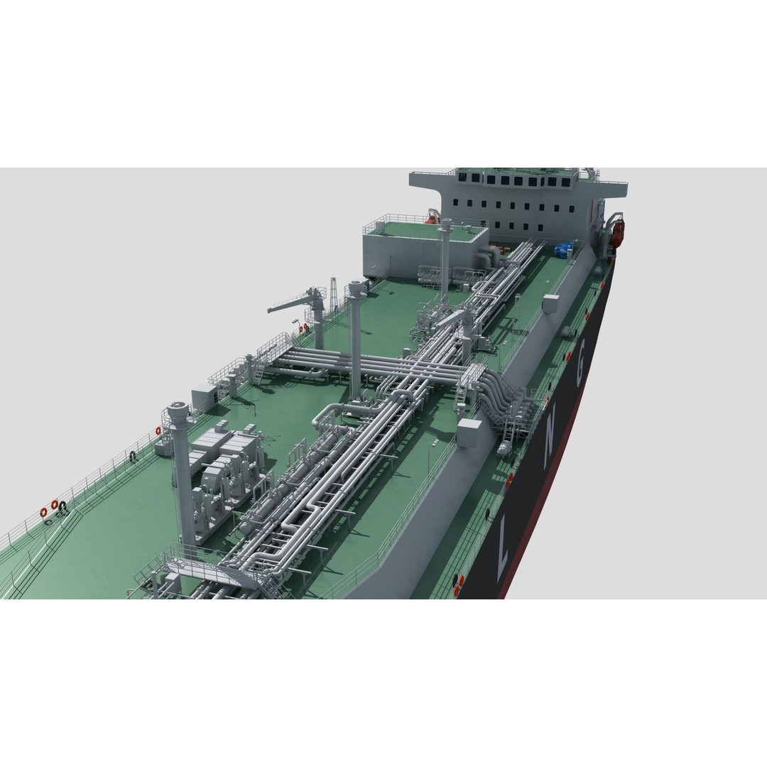 LNG Ship 3D Model – Realistic Vessel with PBR Textures, FBX & OBJ Formats - View 11