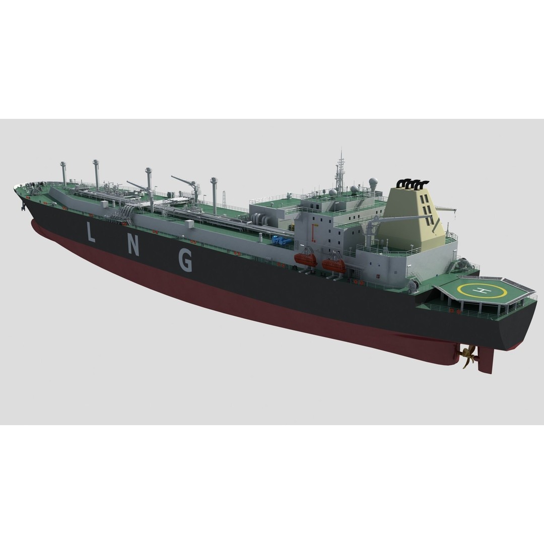LNG Ship 3D Model – Realistic Vessel with PBR Textures, FBX & OBJ Formats - View 6